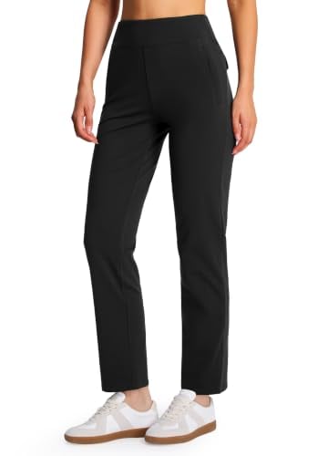 Libin Women's Fleece Lined Pants Stretch Thermal Pants Zip Pockets 29/31 Deal