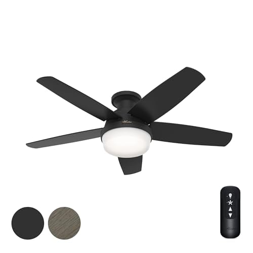 Hunter Fan 48 Inch Black Indoor Ceiling Fan with Light Deal