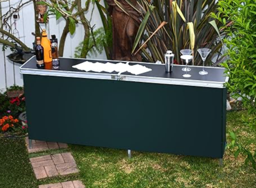 Trademark Innovations Portable Bar Table w/ Skirt (75" x 35" x 15") Deal