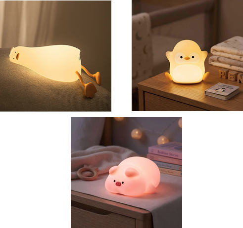 xitubal Rechargeable Night Lights (Rubber Ducky, Penguin, or Piggy) Deal