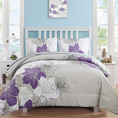 Queen Floral Comforter Set -7 Piece 