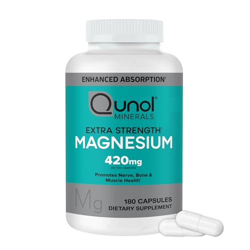 Qunol Magnesium 420mg, Extra Strength 180-Count