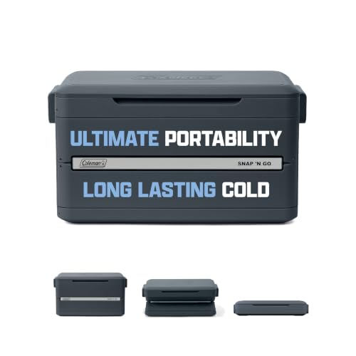 Coleman Snap 'N Go Collapsible Hard Cooler, Mussel Grey, 45-Quart