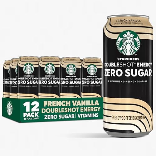 Starbucks Doubleshot Zero Sugar Coffee Energy Drink, French Vanilla, 15 fl oz Cans (12 Pack) Deal