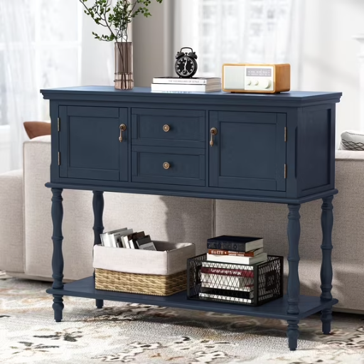 HLR Farmhouse Entryway Narrow Storage Console Table with 2 Drawers 2 Door Deal