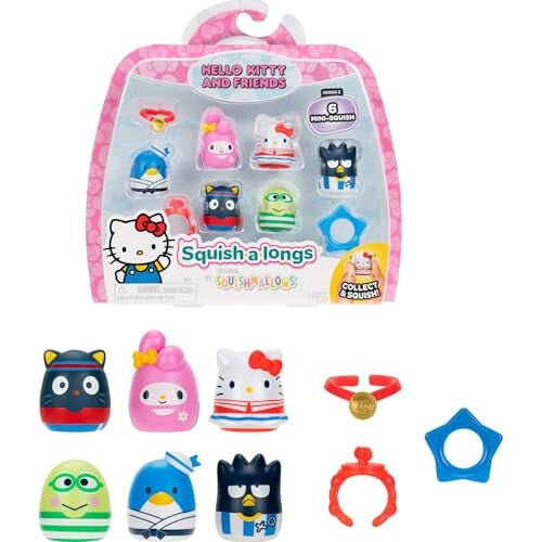 Squish-a-longs Hello Kitty and Friends Cute Sports Mini-Squish + Accessory 6-Pack Deal