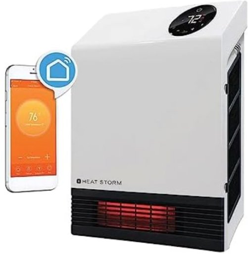 Heat Storm HS-1000-WX-WIFI 1000W Wi-Fi Infrared Wall-Mount Heater w/ Remote