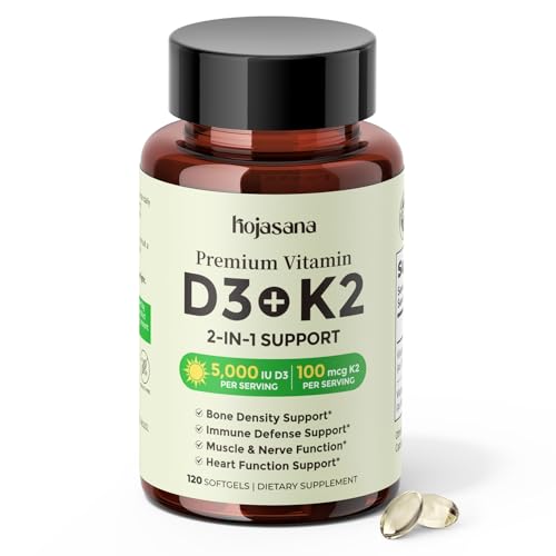 Vitamin D3 K2 5000IU 100mcg MK-7 for Bone, Immune & Heart Support Deal