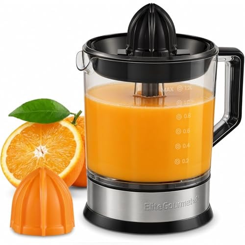 Elite Gourmet 40-Watt Electric Citrus Juicer with 2 Cones & Pulp Control Deal