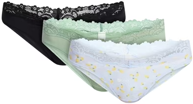 No Boundaries Women's 95% Cotton Thong Panties 3-Pack Deal