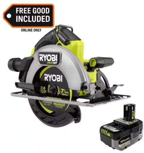 Ryobi ONE+ HP 18V Brushless Cordless 7-1/4 in. Circular Saw with 4.0 Ah Battery Deal