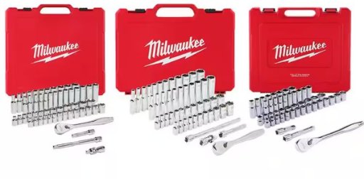 Milwaukee 1/4 in. and 3/8 in. and 1/2 in. Drive SAE/Metric Ratchet and Socket Mechanics Tool Set (153-Piece)