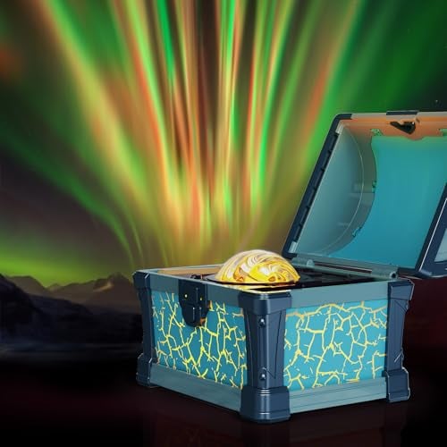 L LOHAS LED Treasure Chest Galaxy & Northern Lights Projector w/ Bluetooth Speaker, White Noise, Remote & Timer (Pink or Blue) Deal