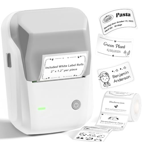 NIIMBOT B1 2" Bluetooth Thermal Label Maker w/ 1 Label Roll Deal