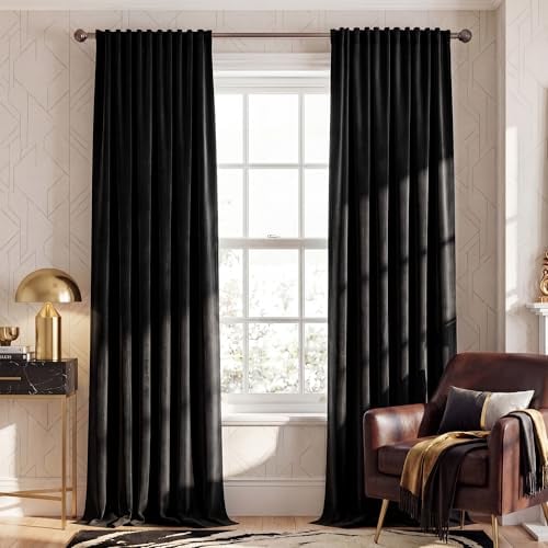 NICETOWN 2-Panel Velvet Blackout Curtains, 52x84-Inch
