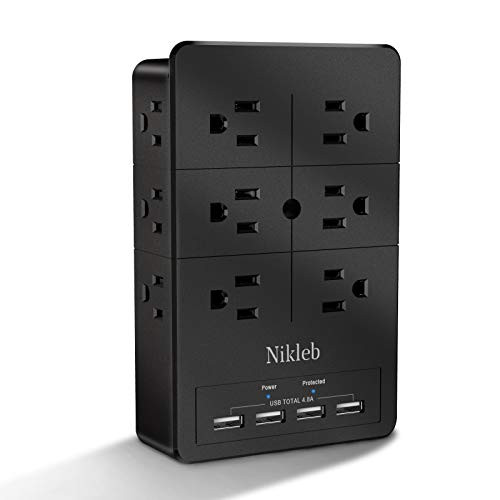 Surge Protector Wall Charger 12 AC Outlets 4 USB Ports