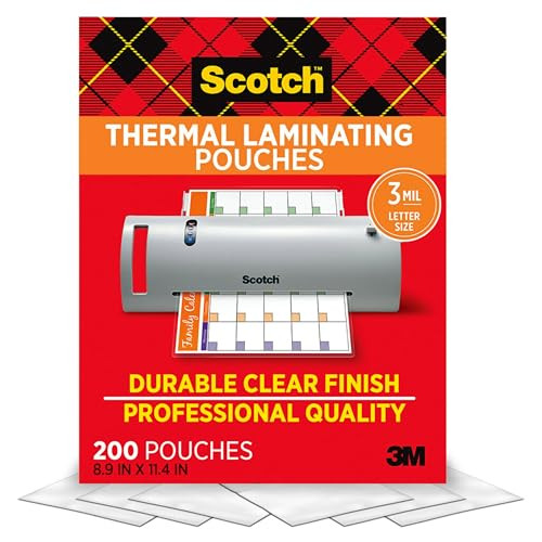 Scotch Thermal Laminating Pouches 200-Pack