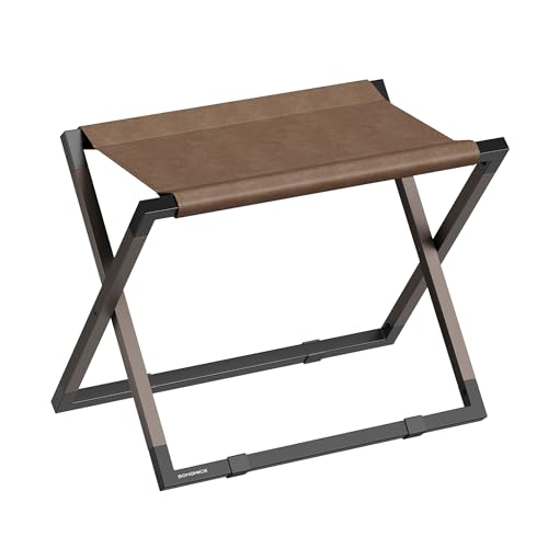 SONGMICS Luggage Rack, Foldable Suitcase Stand, Metal Luggage Holder, Black 1 Pack Deal