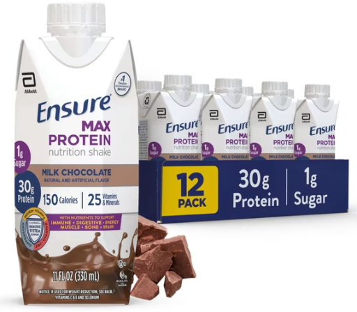 Ensure Max Protein Shake Milk Chocolate 11 fl oz 2 X 12-Pack Deal