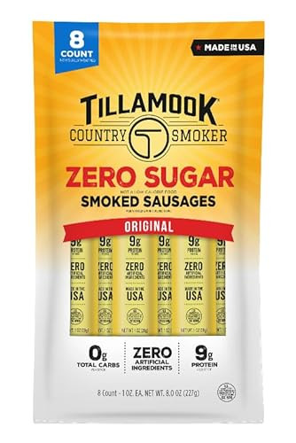 Tillamook Country Smoker Keto Friendly Zero Sugar Smoked Sausages, Original, 8 Pack