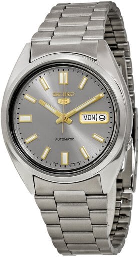 SEIKO 5 Automatic Grey Dial Stainless Steel Men's Watch SNXS75 Deal