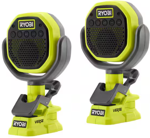RYOBI ONE+ 18V Cordless VERSE Clamp Speaker 2-Pack (Tools Only)