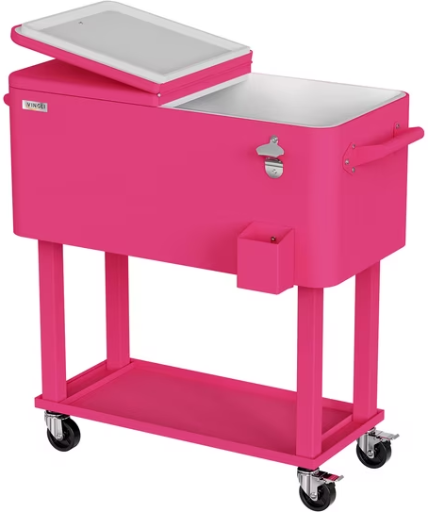 Ktaxon 80 Qt Rolling Ice Chest Cooler Cart Deal