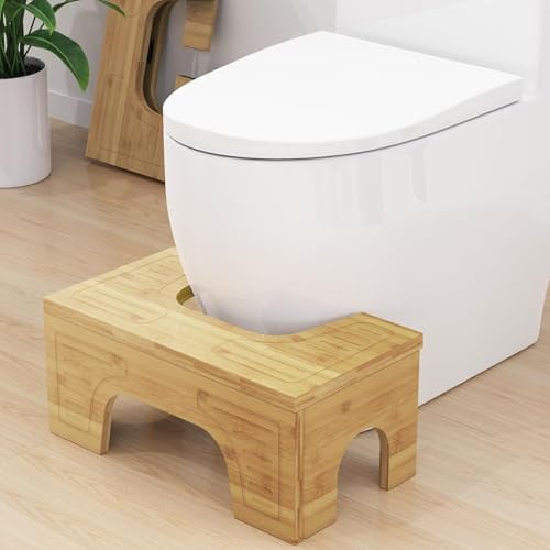 Olldide 7" & 9" Adjustable Height Foldable Bamboo Toilet Squat Stool Deal