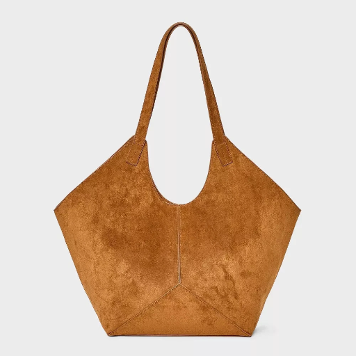 Women's Slouchy Faux Suede Tote Handbag Universal Thread Tan Deal