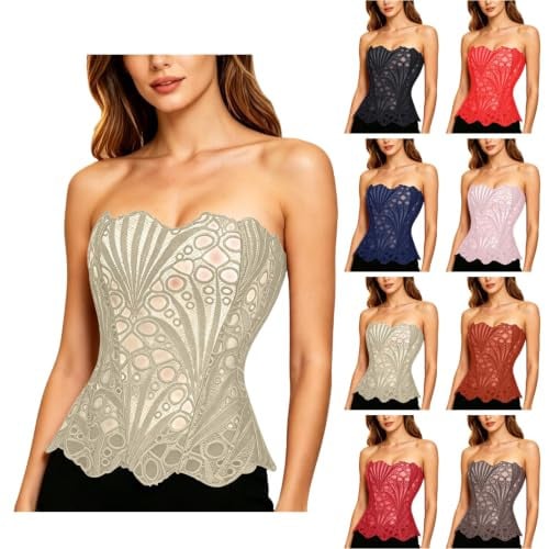 Textured Sheer Floral Lace Bustier Deal