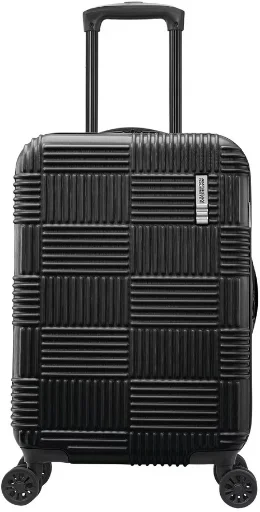 American Tourister NXT Hardside Large Checked Spinner Suitcase - Blackout Deal