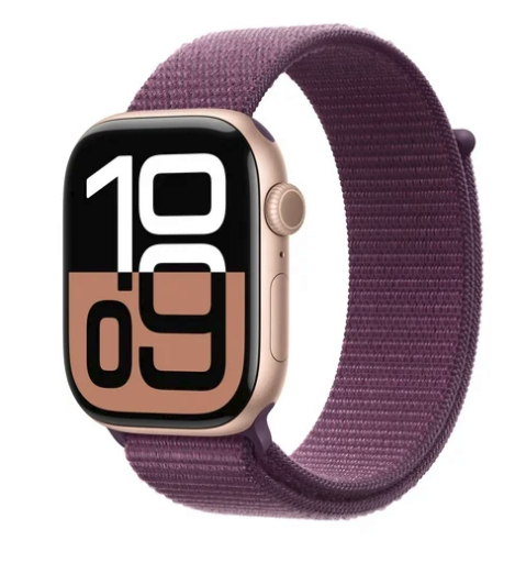 Apple Watch Series 10 GPS + Cellular 46mm Rose Gold Aluminum Case with Light Blush Sport Band
