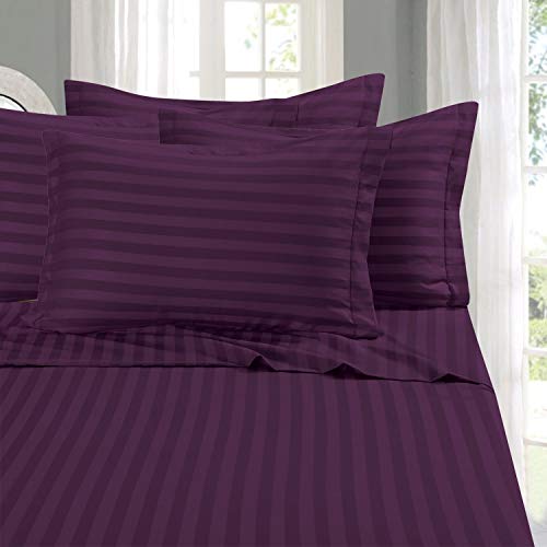 Elegant Comfort 6-Piece Sheet Set, 1500 Thread Count Egyptian Quality, King, Eggplant/Purple