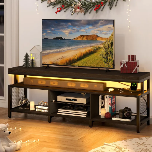 Yitahome Modern 63" LED TV Stand with Storage and Power Outlets