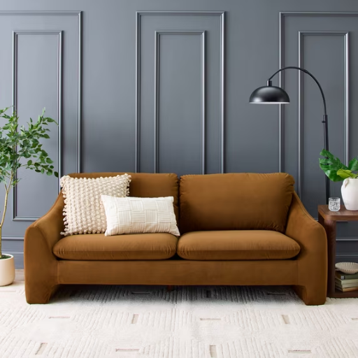 Better Homes & Gardens Emerson Sofa Ochre Velvet