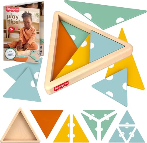 Fisher-Price Wood Montessori Triangle Puzzle Learning Activity 10 pcs Deal