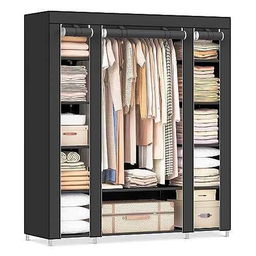 SONGMICS Portable Closet Wardrobe 59 x 17.7 x 69 Inches 12 Compartments Deal