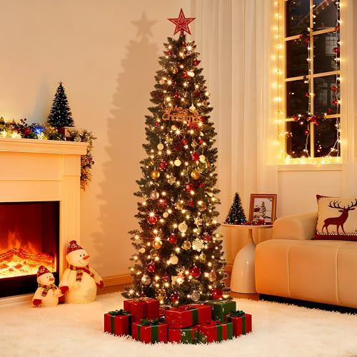 7.5FT Pre-Lit Christmas Tree with 250 LED Light