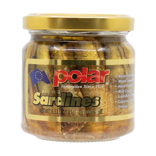MW Polar Naturally Alder Wood Smoked Brisling Sardines in Olive Oil, 6.5-Oz