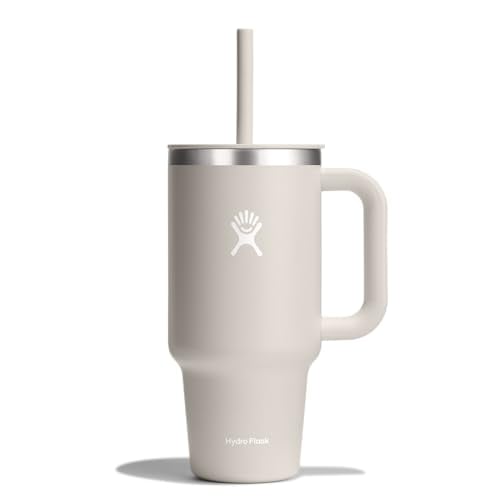 Hydro Flask 32-Oz Travel Tumbler w/ Handle, Straw Lid & Vacuum Insulation (Tonal Birch)
