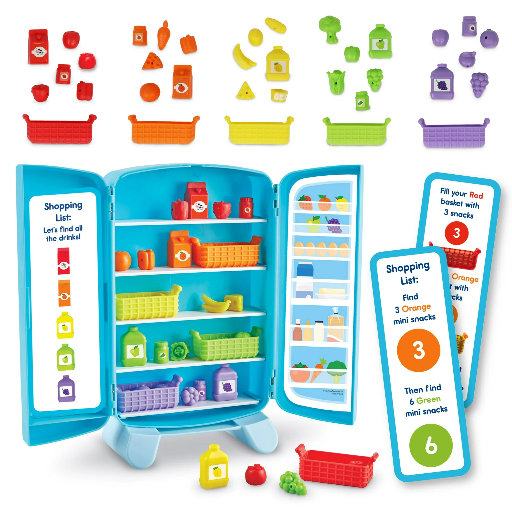 Learning Resources Sorting Snacks Mini Fridge Educational Toy 51-Piece