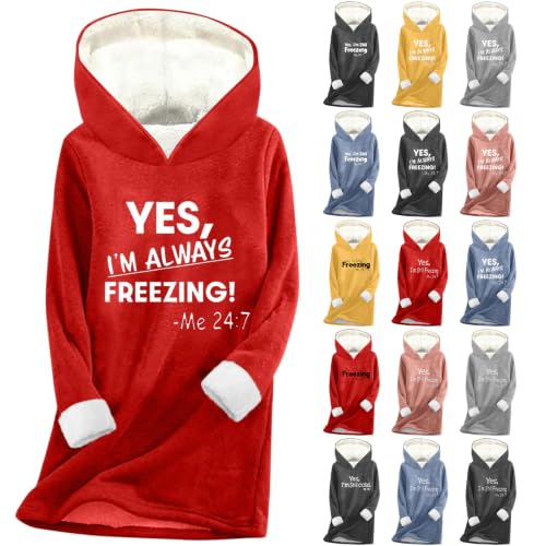 Warm Sherpa Feel Christmas Plus Size Fleece Hoodie Deal