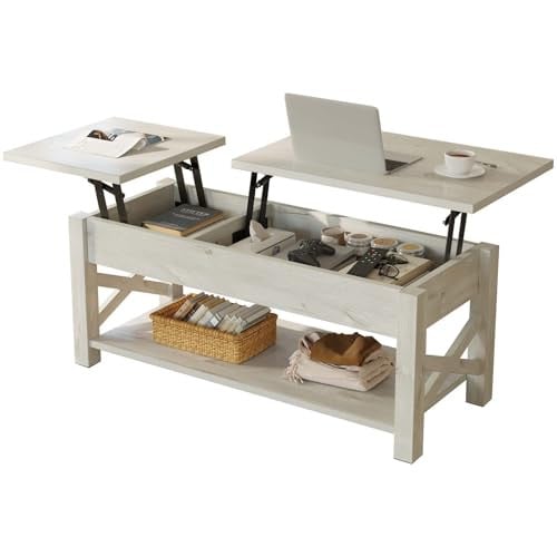 Rolanstar 47.2" Lift Top Coffee Table w/ Hidden Compartment & Open Shelf (Grey) Deal