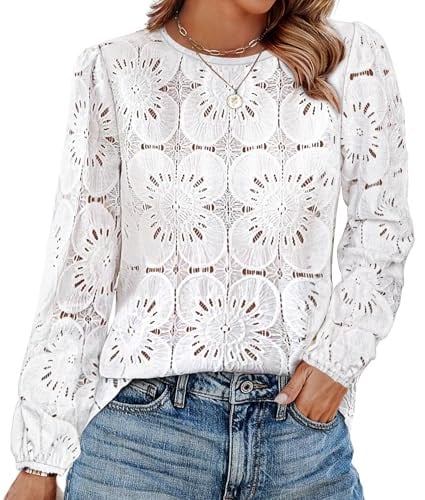 OFEEFAN Flower Lace Crochet Shirts - Many Colors  Deal
