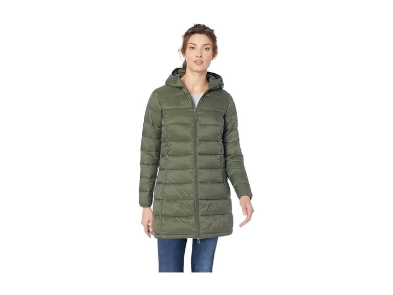 Amazon Essentials Women's Lightweight Water-Resistant Hooded Puffer Coat (Various Sizes) (Mobile App Deal)