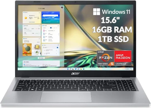 Acer Aspire 3 Laptop: 15.6" FHD Touchscreen, Ryzen 7520U, 16GB RAM, 1TB SSD (Certified Refurbished)