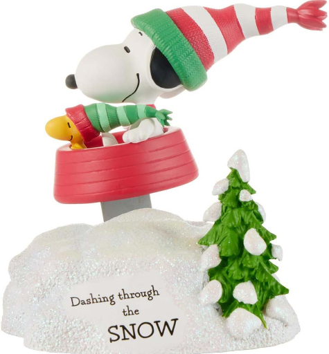 Peanuts 5.25in Musical Snoopy Woodstock Sled Figurine Deal