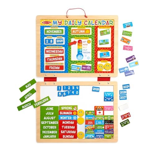 Melissa & Doug My First Daily Magnetic Calendar Wooden Play Set