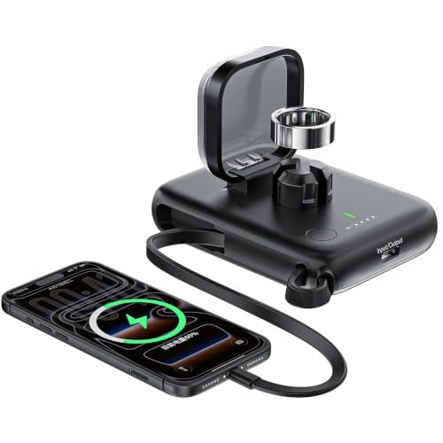 Portable Oura Ring/Phone Charger & Power Bank with Built-in USB-C Cable Deal