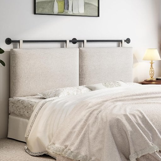 BSHOMGI Wall Mounted Queen Headboard w/ Linen Upholstery Deal